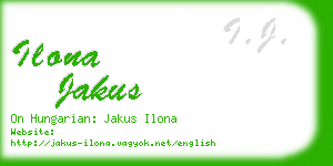 ilona jakus business card